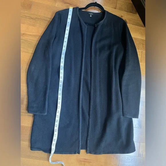Talbots Long Black Knit Classic Cardigan – Size Large - Picture 4 of 7